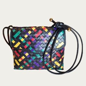 Umberto Florence  Woven Leather shoulder/crossbody EUC 7" x 9" x 3"